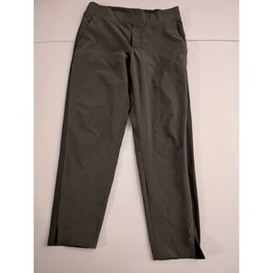 Athleta Brooklyn Ankle Pant 4P Dark Green Ribbed Side Stripe Travel Performance